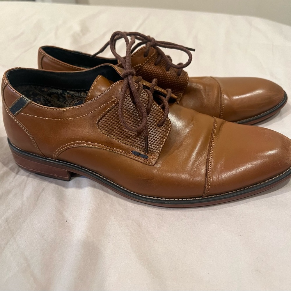 Steve Madden leather dress shoes, brown, size 9, lightly worn